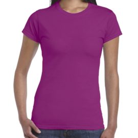 Customize ladies' 6400L softstyle short-sleeve t-shirt with your logo, team name and number, or your own design at iCustomizeit.ca.