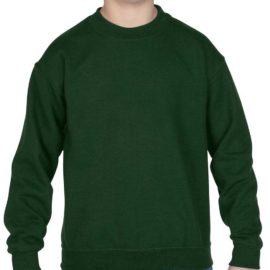Customize a youth fleece crewneck Gildan 18000B with a logo, team name and number, or your own design at iCustomizeit.ca.