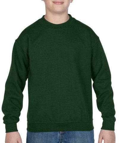 Customize a youth fleece crewneck Gildan 18000B with a logo, team name and number, or your own design at iCustomizeit.ca.