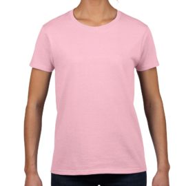 Customize ladies' Gildan 5000L cotton short-sleeve t-shirt with your logo, team name and number, or your own design at iCustomizeit.ca