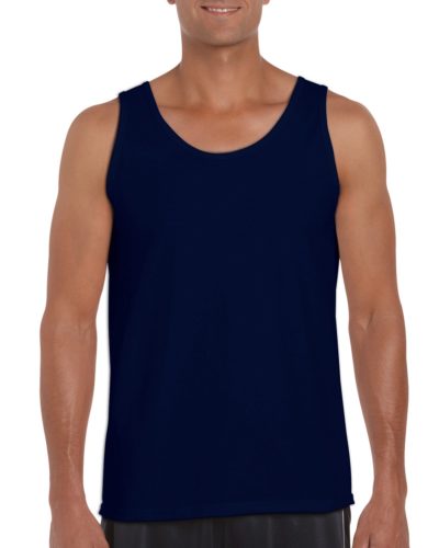 Customize a men's Gildan 2200 tank top with your logo, team name and number, or your own design at iCustomizeit.ca.