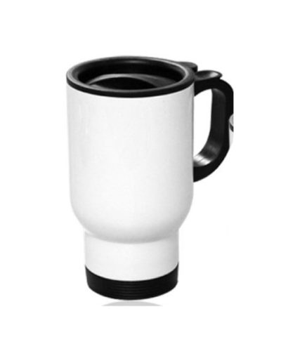 Customize a white travel mug with a logo, design, or text at iCustomizeit.ca.