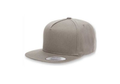 Customize a flat bill five panels hat with your logo printed or embroidered at iCustomizeIt.ca.